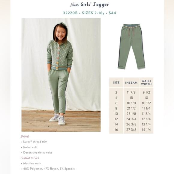 Matilda Jane size 4 Norah Green Striped Panel Jogger - Picture 12 of 12
